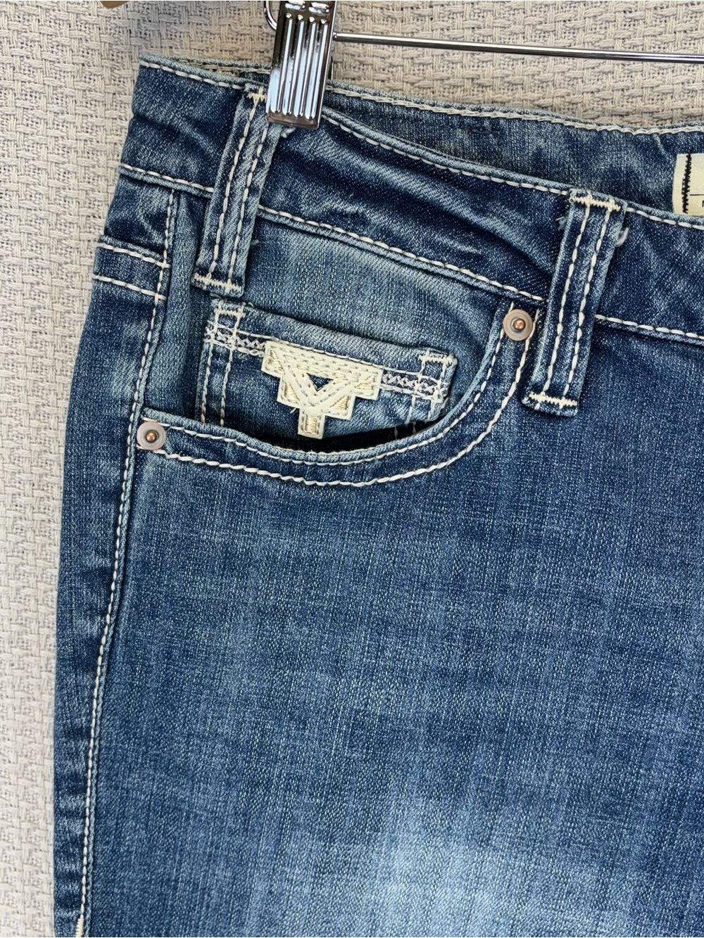 Rock & Roll Cowgirl Riding Jeans Women 30/34 Mid Rise Bootcut Stitching Western - Picture 5 of 9